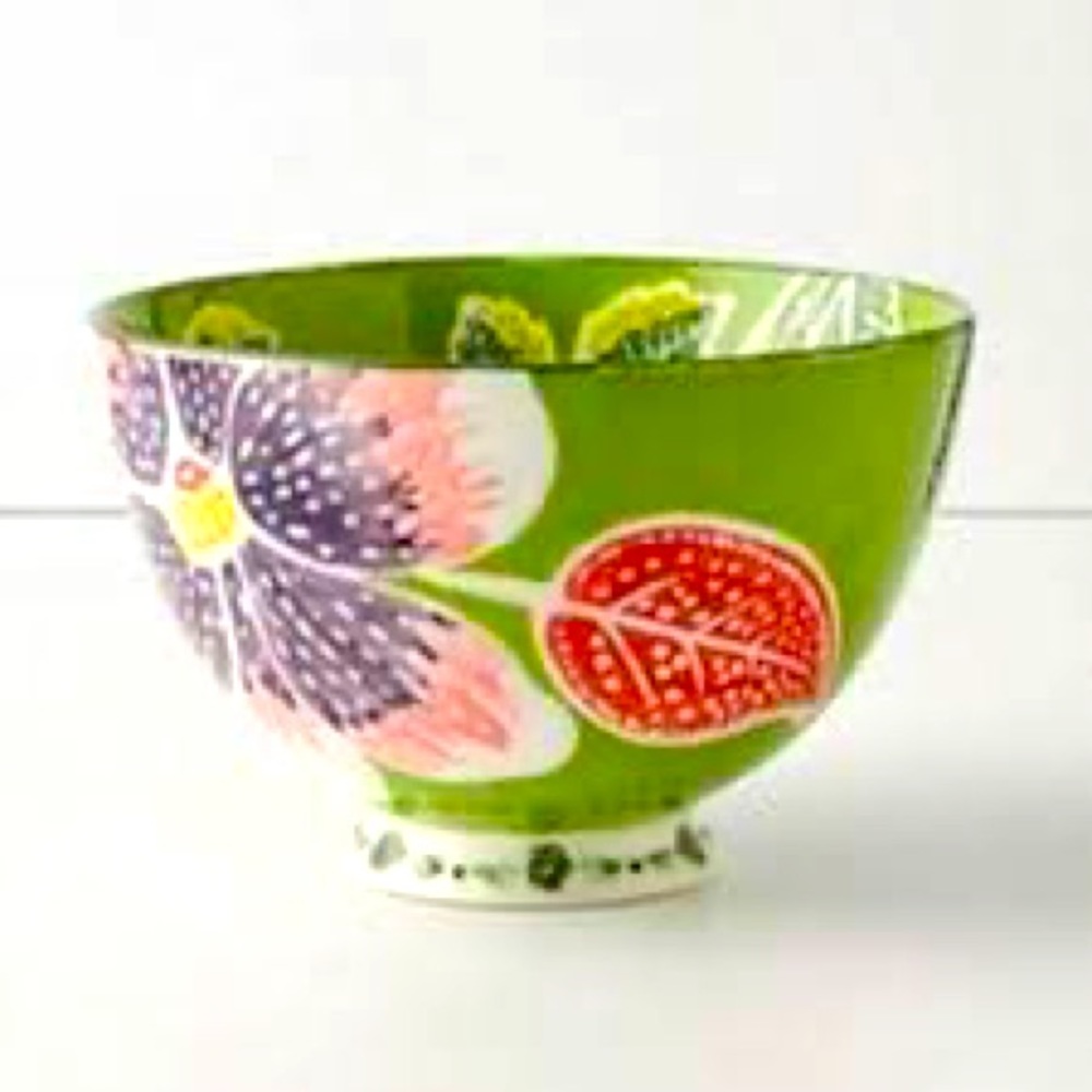 Anthropologie Green Cereal Bowls (Set of 2)